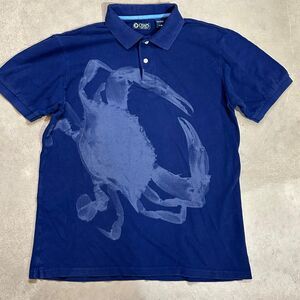 Chaps Men's Navy Blue Crab Graphic Polo Shirt Large